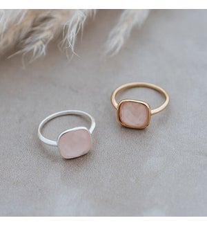 Ala Mode Rings Size 7-gold/rose quartz